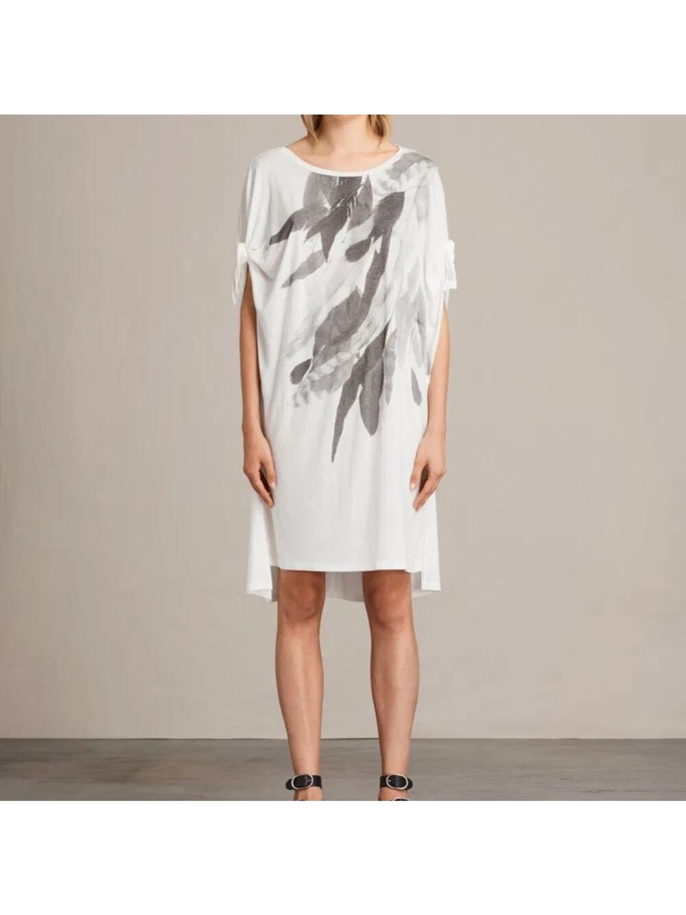All saints wing catkin tee dress Sz XS relaxed short sleeve scoop neck A22